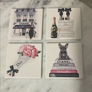 Set of 4 Assorted Coasters - Designer Inspired Art by Amanda Greenwood 🎁